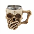 thumbnail image 1 of Taza de café con forma de calavera y cabeza de fantasma de resina de acero inoxidable de doble capa con diseño de calavera y cabeza de fantasma en 3D, regalo de Halloween, 1 of 6