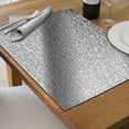 thumbnail image 4 of IH Casa Decor Metallic Laser Cut Pvc Pleatmat Sisal Silver - Ensemble De 12, 4 of 5