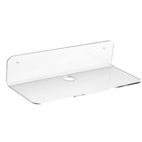 ZheElen Convenient Self Adhesive Small Shelf With Cable Clips For Bathroom Storage Stylish Acrylic Durable