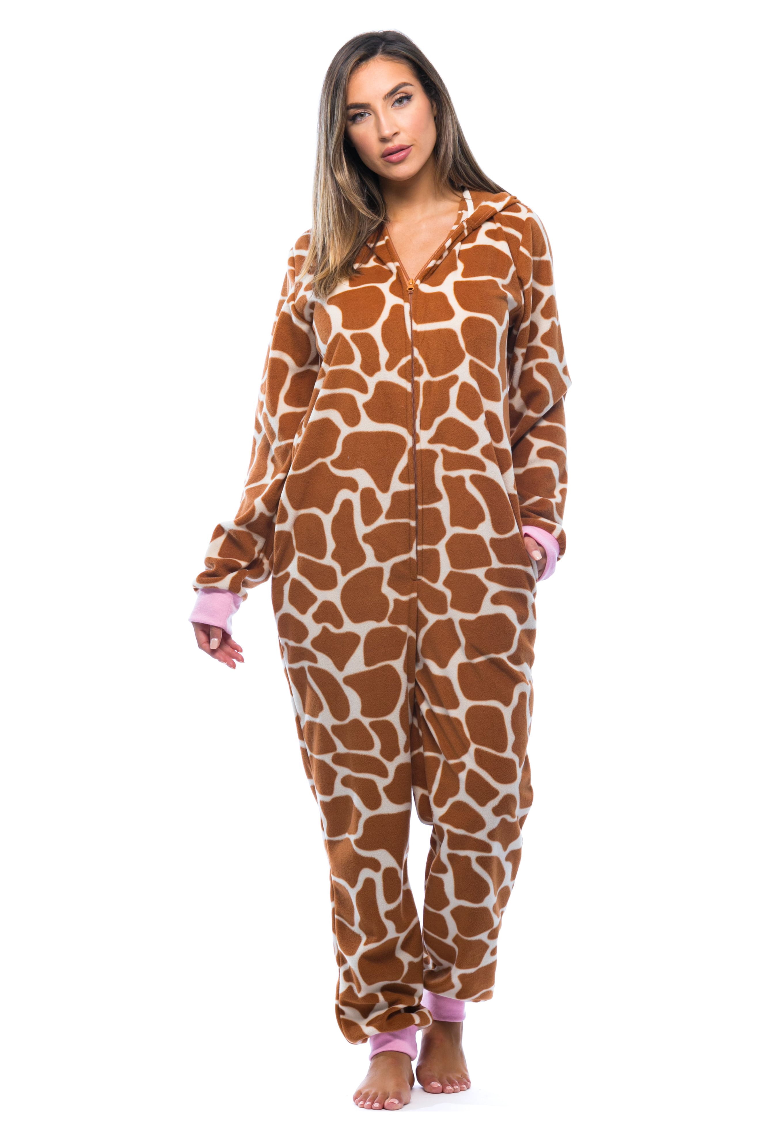Just Love Adult Bodysuit with Animal Prints / Pajamas (Giraffe, X-Small)