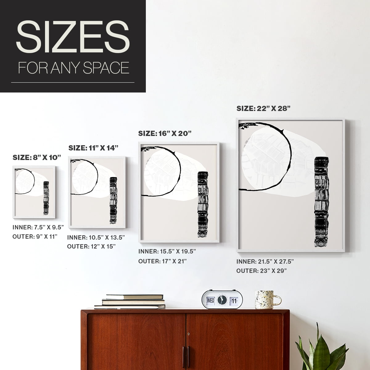 Zen Shapes II Framed Print - Solid Wood in Single Picture Frame Solid Wood 2 Framed Print
