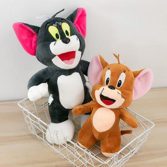 Tom-Cat avec Souris en Peluche Jouet en Peluche Dessin Animé Chat et Souris Ensemble de Jouets en Peluche Cadeaux d'Anniversaire pour Filles et Garçons 25CM Cadeaux d'Anniversaire Cadeau de Noël pour Amis Enfants Adultes