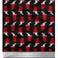 thumbnail image 1 of Soimoi Black Velvet Fabric Ball & Glass Summer Designs Decor Fabric Printed Yard 58 Inch Wide, 1 of 1