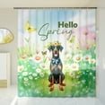 thumbnail image 3 of Doberman Pinscher Hello Spring Time Flower Floral Nature Shower Curtain Doberman Dog Lover Gifts Waterproof Bathroom Bathtub Curtain - 02031, 3 of 5