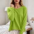 thumbnail image 2 of Letdown Long Sleeve Thermal Underwear Shirts Top for Women Crewneck Seamless Lightweight Base Layer Undershirt Tees Tops Slim Fit (Green, XXL), 2 of 5