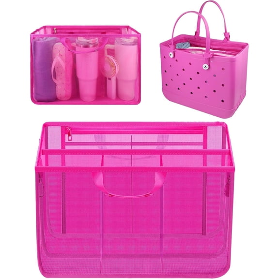 Beach Bag Organizer Insert Compatible with X Large - Lightweight Mesh Insert Suitable for Accessories, Beach Bag Essentials ()