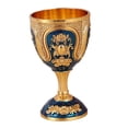 thumbnail image 4 of Goblet Easy Clean Decoration Portable Embossed Craft Shatterproof Glass Gold Blue, 4 of 8