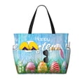 thumbnail image 1 of Disketp Happy Easter Bolsa de Playa de Gran Capacidad, Bolso Impermeable y a Prueba de Arena para Mujer, Ideal para Playa, Piscina y Natación, 1 of 7