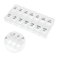thumbnail image 3 of Unique Bargains Durable 14 Grids Double Row Pill Box for Travel 1 Pc Clear Large, 3 of 6