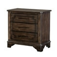 thumbnail image 4 of Benjara BM314551 30 in. Amey Nightstand, 3 Drawers with Bar Handles - Wood - Rustic Brown & Bronze, 4 of 6