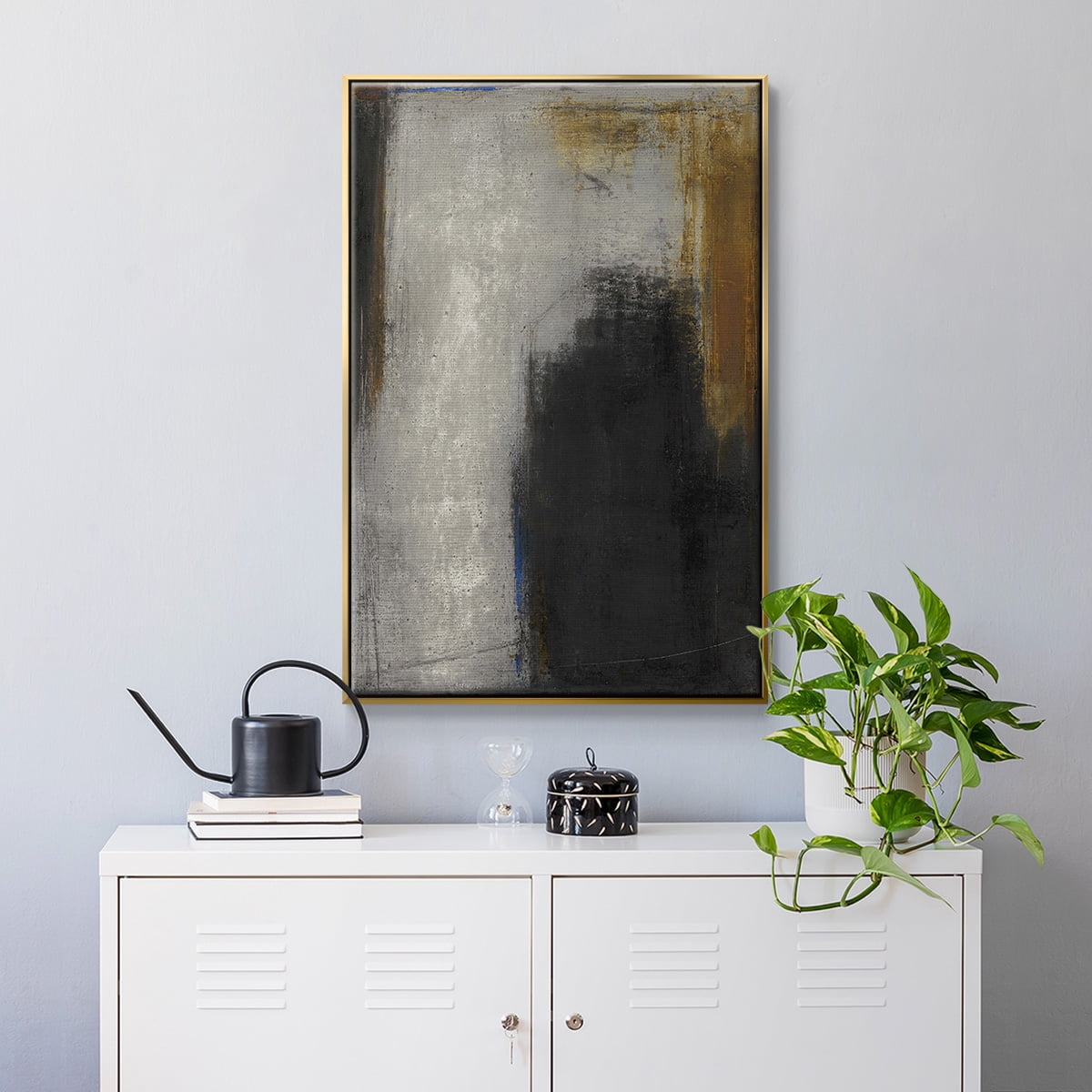 On My Way to Lately Framed Premium Gallery Wrapped Canvas - Ready to Hang - 17 x 25 - Gold Floating Frame