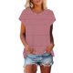 thumbnail image 2 of Mujeres de Manga Corta Tops Casual Cuello Redondo Impresión Blusa Poliéster Ligero Top, Camisa de las Señoras de la Moda para el Hogar Diario Y el Uso Cómodo, 2 of 9