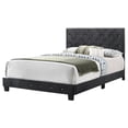 thumbnail image 2 of Contemporary Home Living Velvet Tufted Faux Jewel Upholstered Queen Panel Bed - 83" - Black, 2 of 6