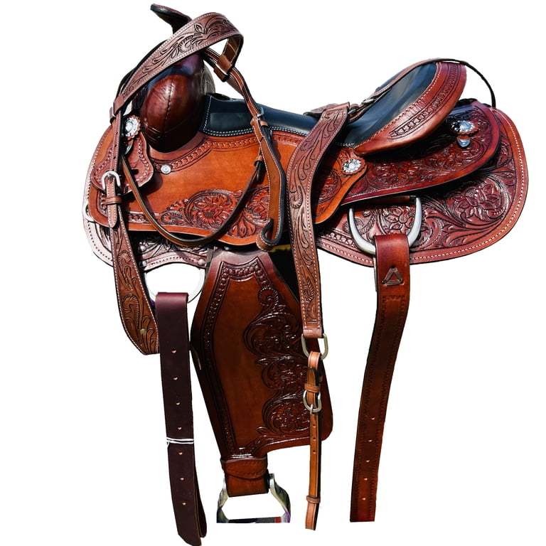 Ailes De Selle En Cuir Véritable Pour Cheval – Style Western
