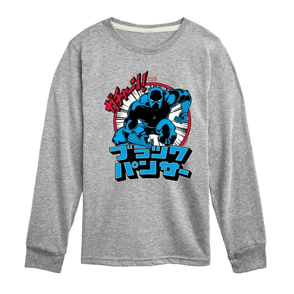 Marvel Black Panther - Katakana Panther - Toddler And Youth Long Sleeve Graphic T-Shirt