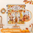 thumbnail image 4 of dinii Fall Kitchen Window Curtains and Valances Set 36 Inch, Highland Cow Pumpkin Leaves Rustic Short Tier Curtain for Cafe Living Room Bathroom, Autumn 3 Pieces Set Kitchen Decor, 4 of 6