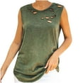 thumbnail image 1 of Besolor Débardeurs d'Été pour Femmes, Décontractés, Sans Manches, Col Rond, Découpés, Couleur Unie, Blouses Basiques Amples, 1 of 7