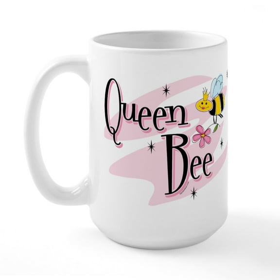 CafePress - Queen Bee Large Mug - 15 oz Ceramic Large White Novelty Mug