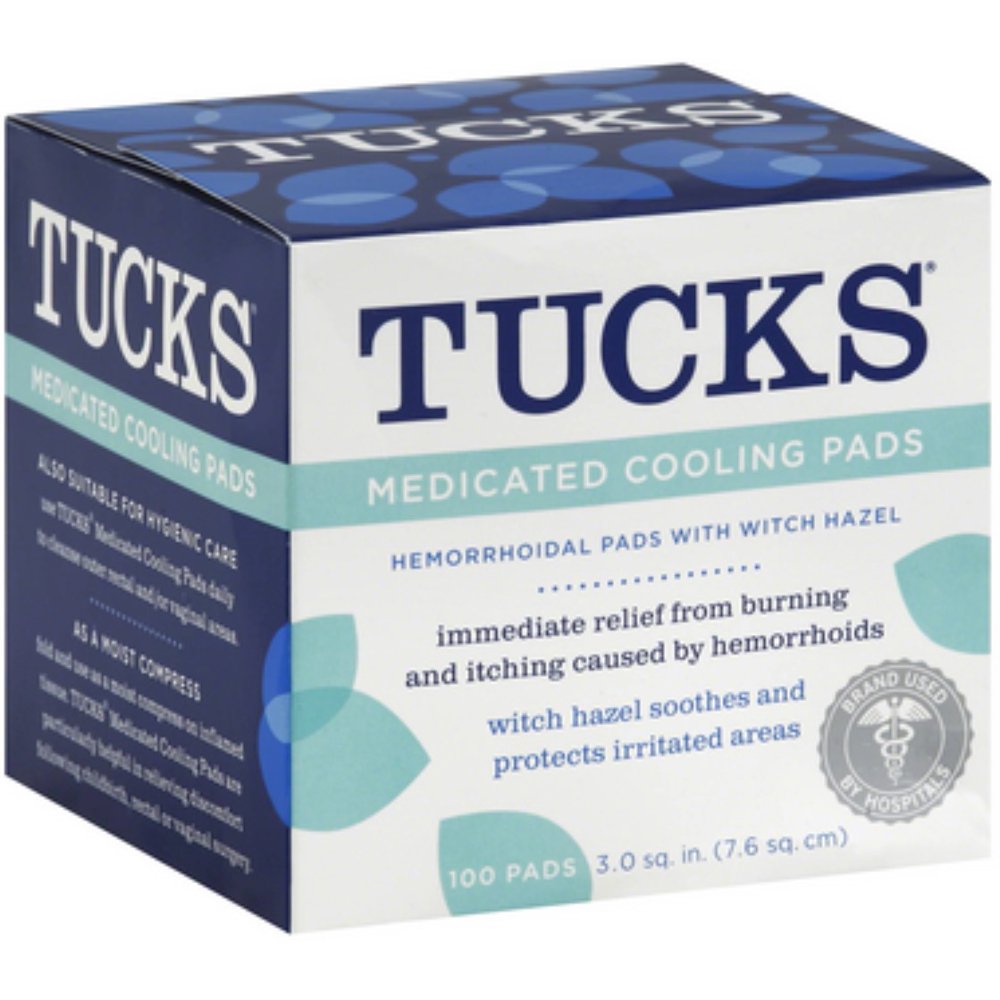 TUCKS Medicated Cooling Pads 100 Each (Pack of 2)