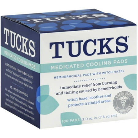 TUCKS Medicated Cooling Pads 100 Each (Pack of 6)