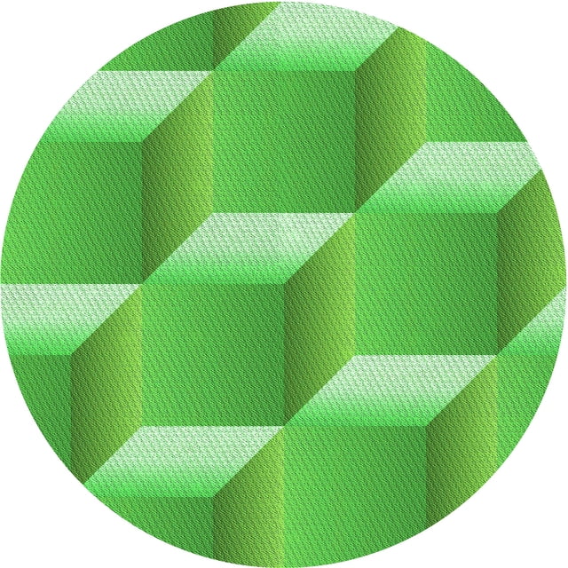 Ahgly Company Tapis Rond Lavable en Machine Intérieur Transitionnel Vert Émeraude, 7 Pieds Rond