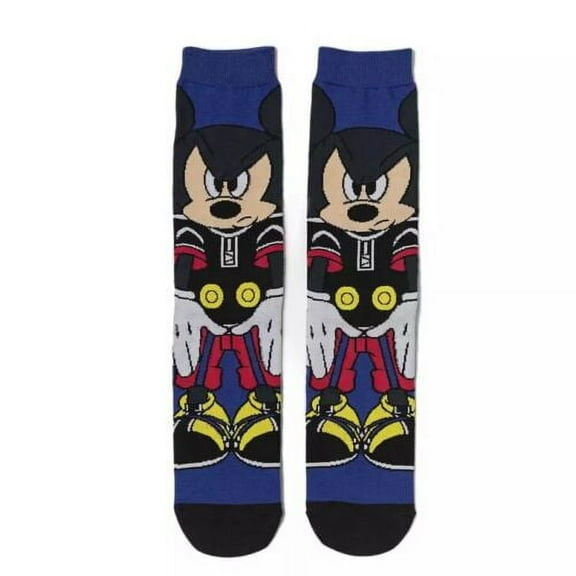 Mickey Mouse Cartoon Socks, Fun Novelty Mens/Womens Crew Character Socks Blue/Red