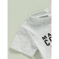 thumbnail image 5 of Bagilaanoe 2pcs Toddler Baby Boy Short Pants Set Short Sleeve Letter Print T Shirt Tops + Shorts 6M 12M 18M 24M 3T Kids Casual Summer Outfits, 5 of 9