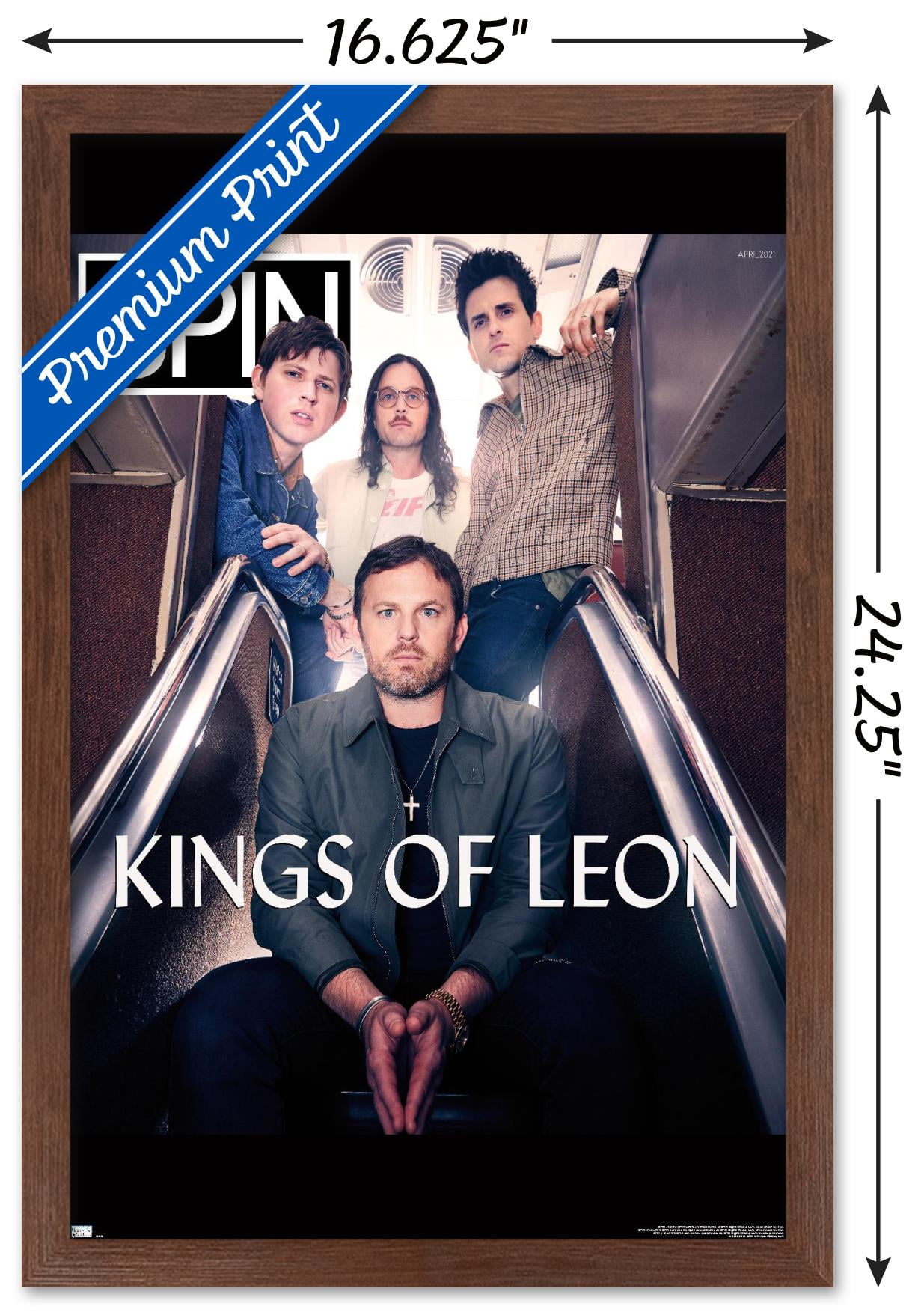 SPIN Magazine - Kings of Leon 21 Wall Poster, 14.725" x 22.375" Framed