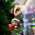 thumbnail image 4 of Christmas Tree Acrylic Cats Flat Pendant, Christmas 2D Cute Cats Kitty Hanging Ornament, Festival Funny Cute Christmas Cats Ornament for Christmas Tree Car Windows Party Hanging Decor, 4 of 4