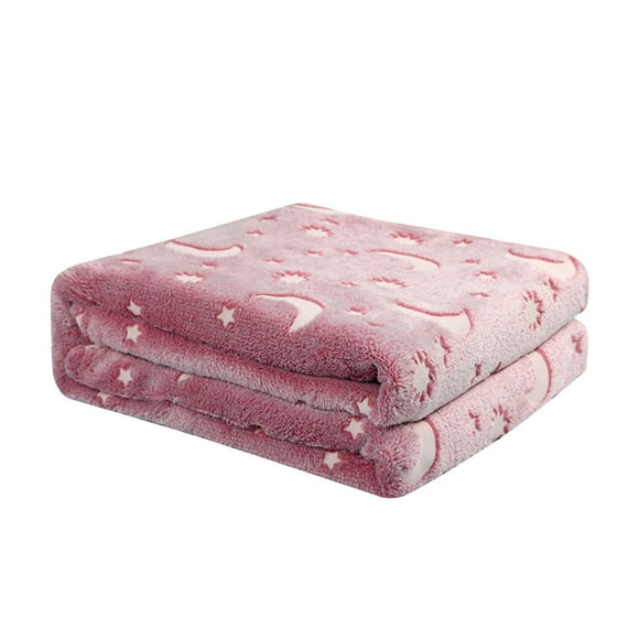 Couverture Lumineuse en Flanelle Double Whiterows Automne Jeté Couverture Douce Motif Étoile Lune Luisant dans le Noir Couvertures Chaudes et Douillettes Couverture de Sofa 60"X50 Pouces Couvertures Surdimensionnées pour Lit U of A Blanket Nice