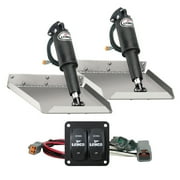Lenco 15102-104 12V Standard Finish 12 x 12 Edge Mount Electric Trim Tab Kit with 122 Switch for Boat Size 17-30
