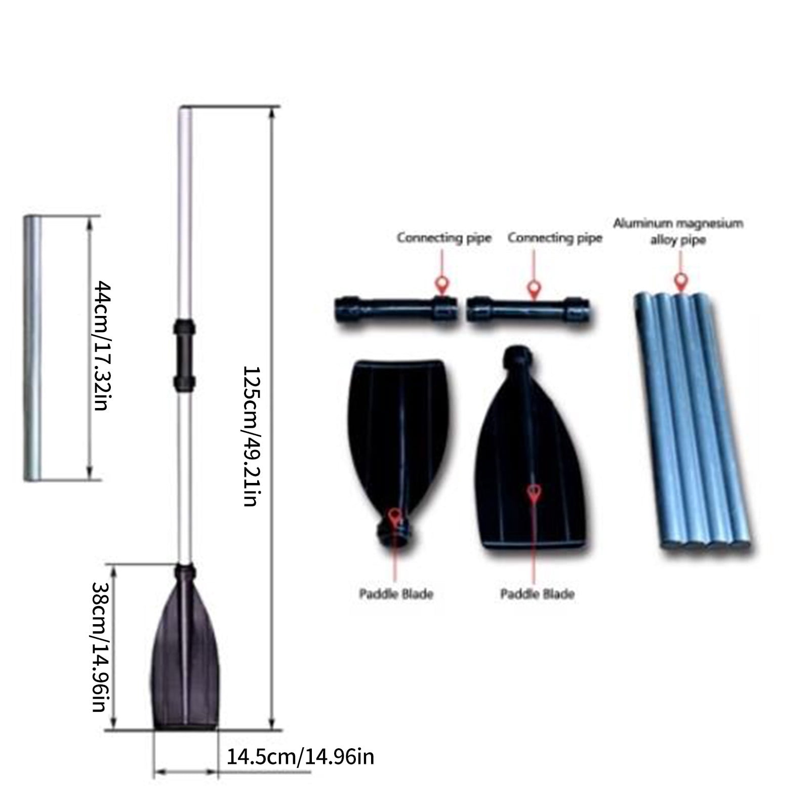 JMYHOAM Camping Tools and Gadgets Detachable Double Aluminum Alloy Paddle Reinforced Kayak Inflatable Paddle Outdoor Activities