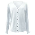 thumbnail image 4 of UKAP Ladies Knit Cardigan Long Sleeve Knitted Sweaters Winter Warm Sweater Basic Chic Tops White XL, 4 of 6
