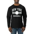 thumbnail image 1 of Wild Bobby City of New York NY Baseball Fantasy Fan Sports Men's Long Sleeve T-Shirt, Black, Large, 1 of 6