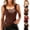 #01 Brown, variant on Women's Cotton Ribbed Square Neck Tank Tops Basic Backless Sleeveless Summer Cami Shirts, #01 Black L