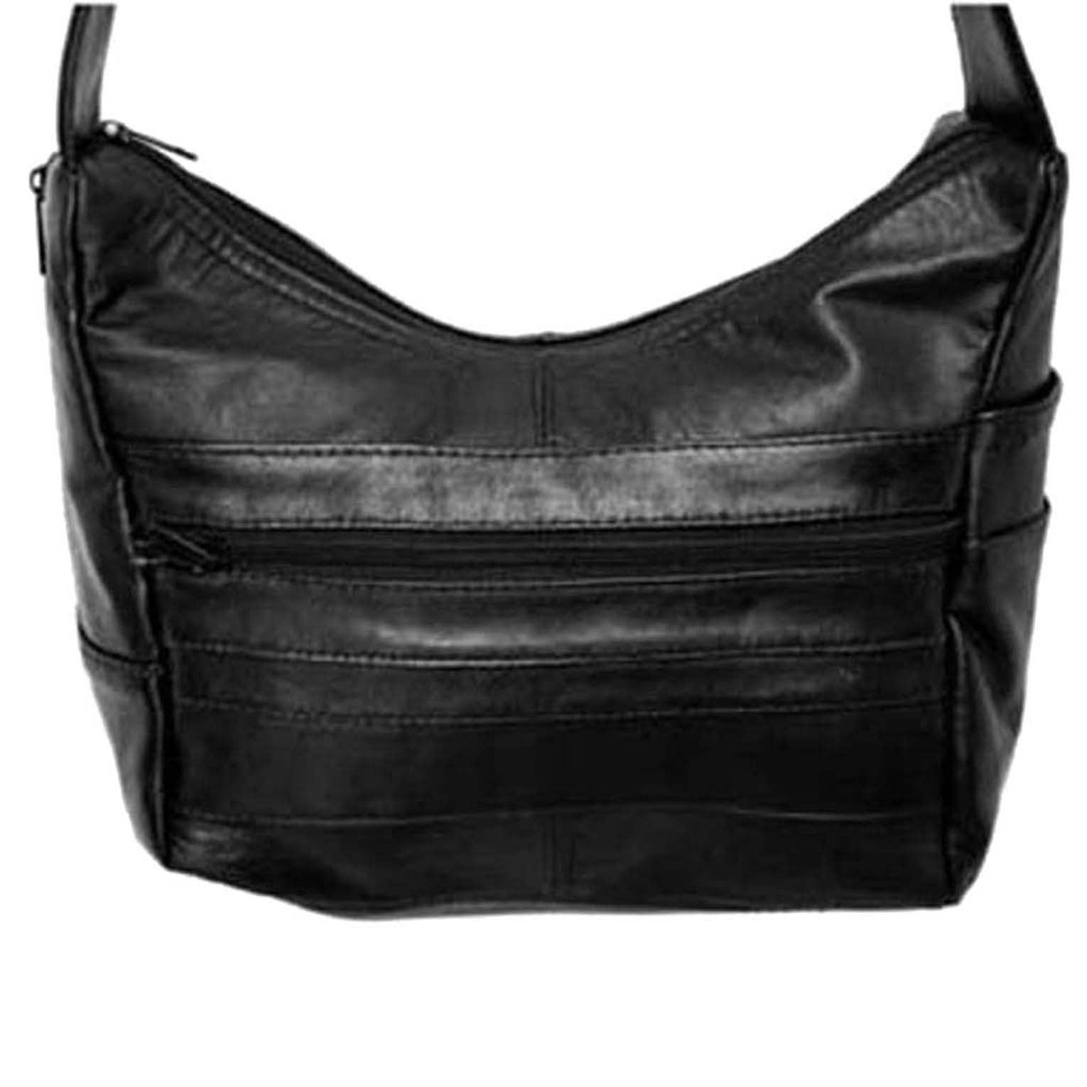 Women's Leather Medium Cross Body Purse Shoulder Ladies Handbag with Many Pockets
