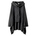 thumbnail image 4 of Women's Pullover Cape Hoodies Sweatshirt Long Sleeve Oversized Top Shirt Dress,Grey,XL, 4 of 6