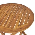 thumbnail image 2 of Maison Outdoor 3 Piece Wood and Wicker Foldable Bistro Set, Teak and Brown, 2 of 10