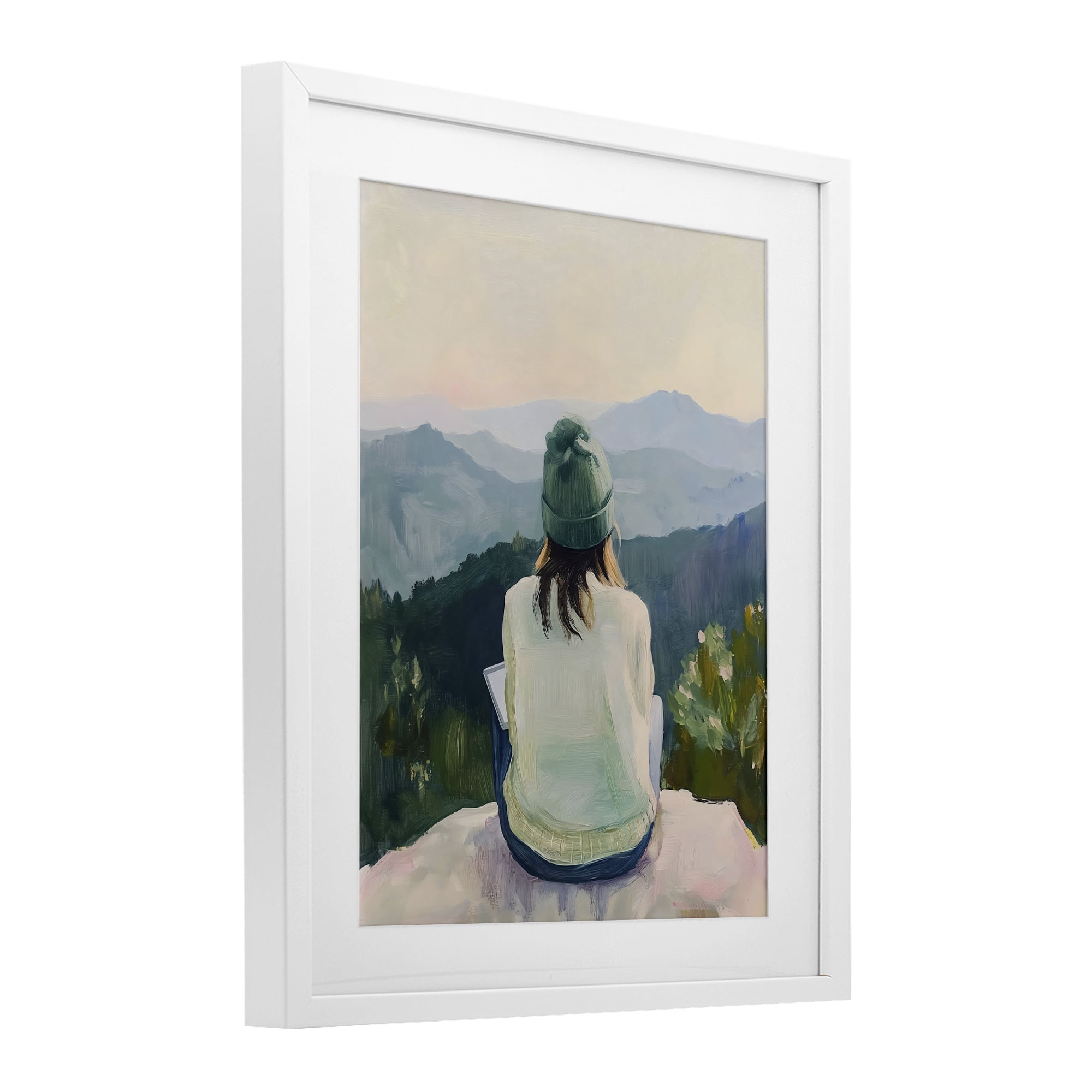 Stupell Industries Mindful Solitude Meditation View White Framed Print Under Glass, design by The Prints Vibe