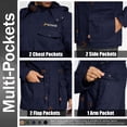 thumbnail image 5 of TACVASEN Men's Winter Coat Military Jacket Fleece Lined Parka Cotton Cargo Outerwear Navy L, 5 of 7