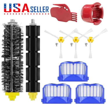 Replacement parts for iRobot Roomba 600 Series 614 618 620 630 650 660 665 680 685 690 692 694 695 Vacuum Cleaner Accessories Accessory kit, 1 Bristle & Beater Brushes 3 Filter & 3 Side Brush
