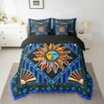 thumbnail image 2 of Manfei Boho Sun Bedding Comforter Set, Blue Gradient Galaxy King Bedding Sets, Zodiac Astrology Stars Bed Sheets, Breathable Home Decor Reversible 7 Pieces, 2 of 8