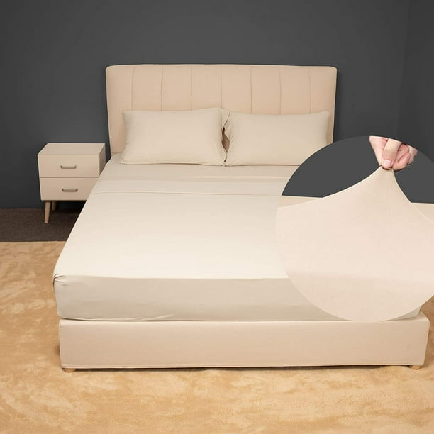 SHTUUYINGGStretchy Sheets Set Queen Size Jersey Knit & 4 Way Stretch