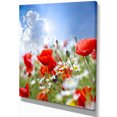 thumbnail image 2 of Belles Coquelicots Rouges sur Fond de Ciel - Toile Florale Art Print, 2 of 3