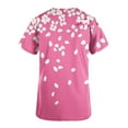 thumbnail image 5 of YOIAVAIOY Pink Womens Nurse Work Uniforms Short Sleeve V Neck Work Scrubs Fashion Print Tunic Blouses with Pockets S, 5 of 5