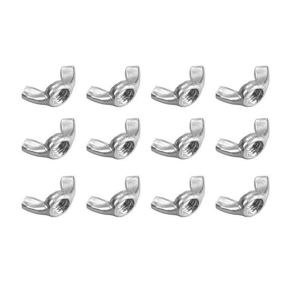M8 Wing Nuts, Stainless Steel 201 Hand Twist Tighten Ear Butterfly Nut 12 Pcs