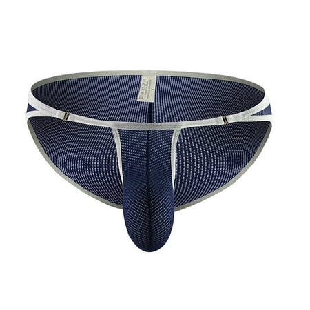 

Juebong Men s Underwear Deals Clearance Under $10 Men s Summer Breathable Mesh Solid Color Thong Sexy Mesh Breathable Panties Navy M