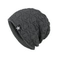 thumbnail image 1 of Sombreros para hombre, gorros de lana de punto, gorros de invierno de terciopelo, gorros cálidos con estrella de cinco puntas, gorros para exteriores, gorros de poliéster para hombre., 1 of 3