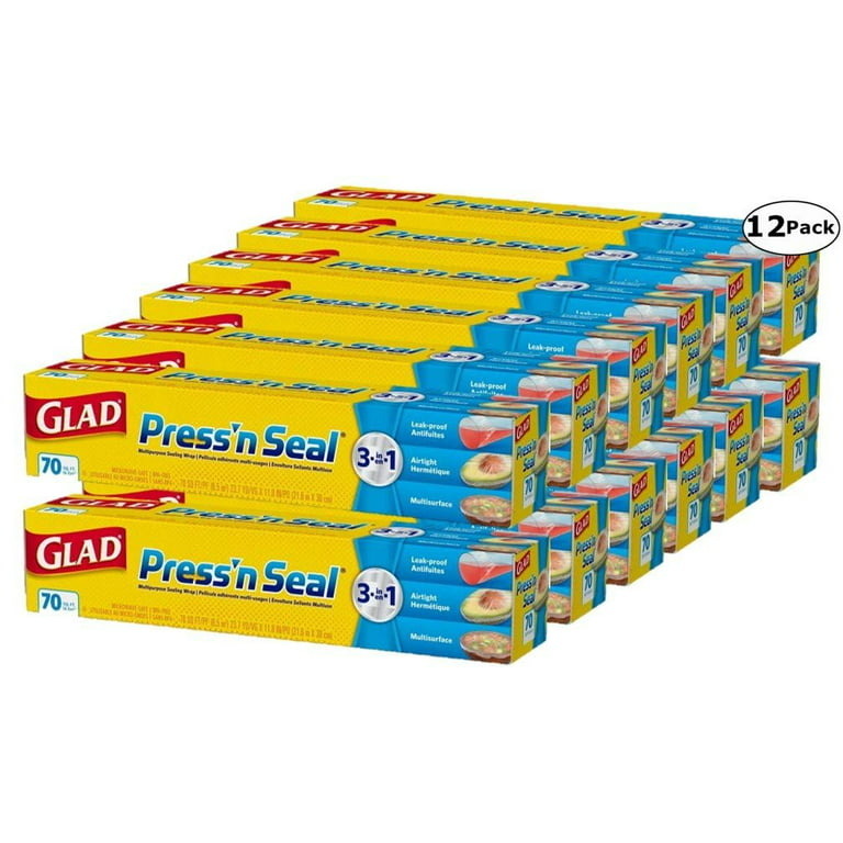 Glad Press 'n Seal Plastic Food Wrap 12-Pack, 70 Sq. ft. Each - Total 840 Sq. ft.