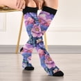 thumbnail image 5 of FORMRS Womens Knee High Socks Casual Long Thick Travel Daily Wear, 2 Pairs, Colorful Art Flowers, 5 of 6